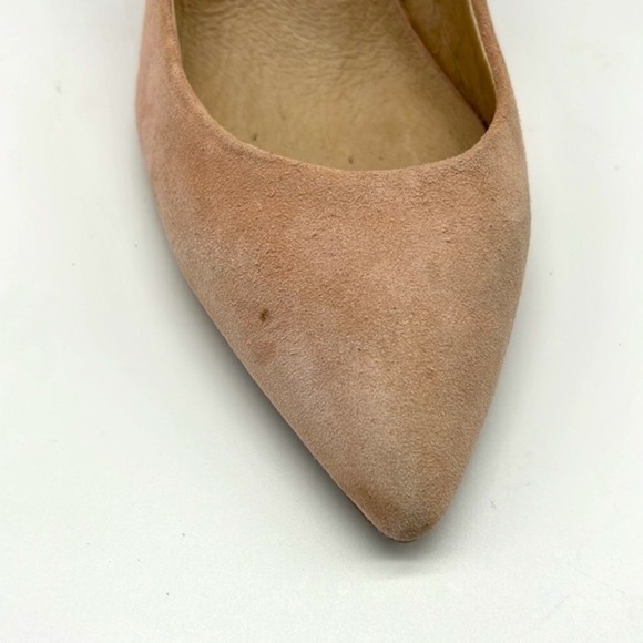 Saks Fifth Avenue - Light Pink Suede Pointed Toe Block Heels Size 7.5 - Picture 4 of 16